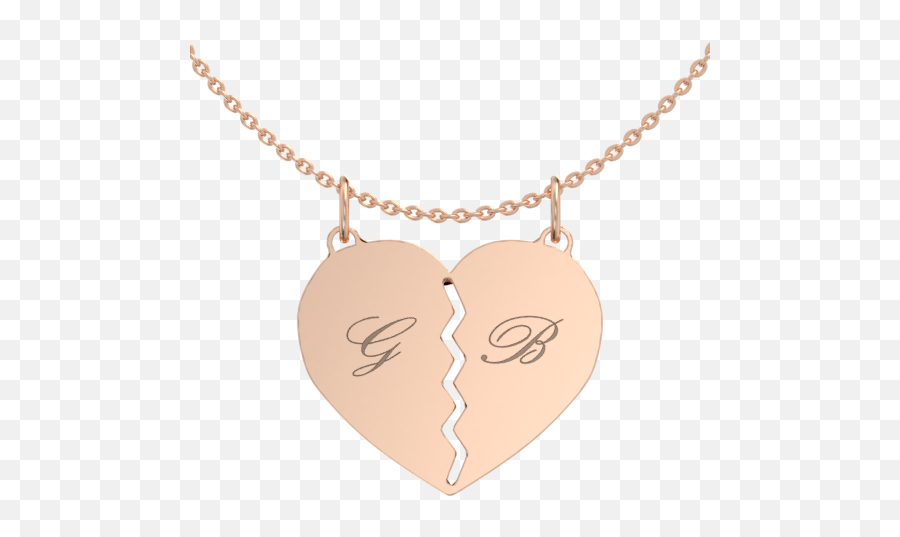 Personalized Breakable Heart Necklace With Initials 18k Rose Emoji,Love Emoticon Earrings And Sterling Silver