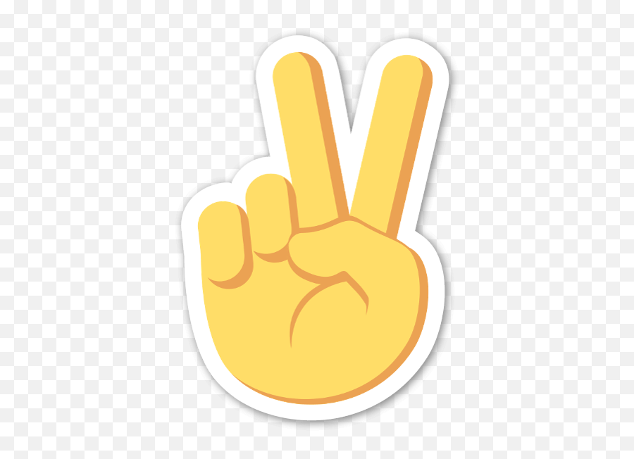 Buy Victory Hand Sticker - Die Cut Stickers Stickerapp Emoji,Stick Out Tongue Emoji