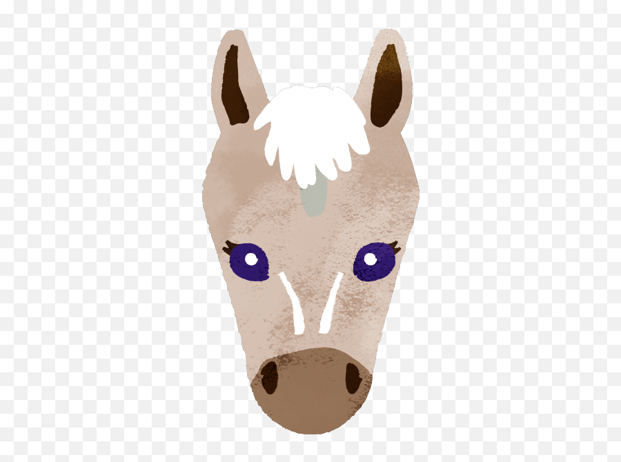 Smiling Horse Face Only Facing Front With Eyelash - Cute2u Emoji,Horse Face Emoji
