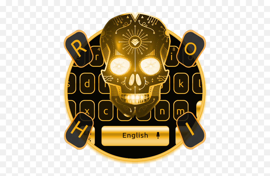Golden Horror Death Skull - Dot Emoji,Horror Emoji