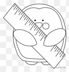 Penguin Outline Coloring Pages Ruler Clipart Printable - Dot Emoji,Penguin Shirt Emoji