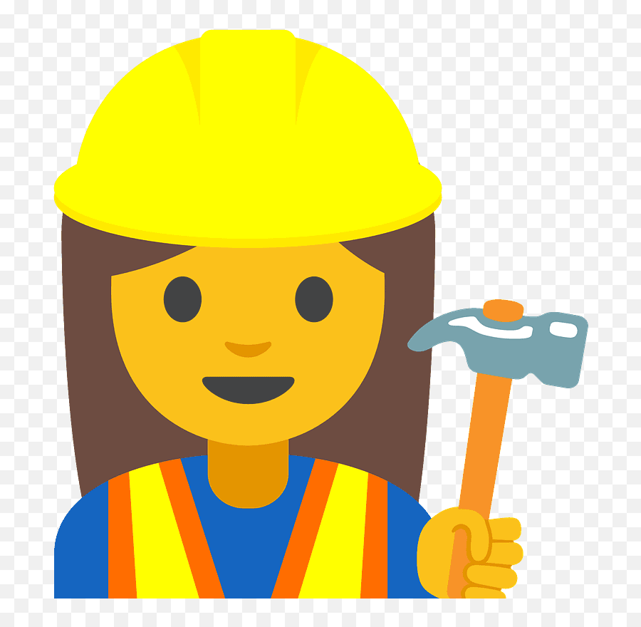 Woman Construction Worker Emoji - Emoji Bauarbeiterin,Emoji Builder