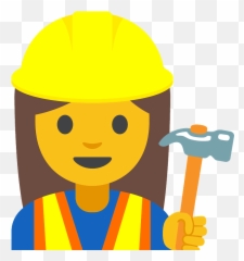 Woman Construction Worker Emoji - Emoji Bauarbeiterin,Emoji Builder
