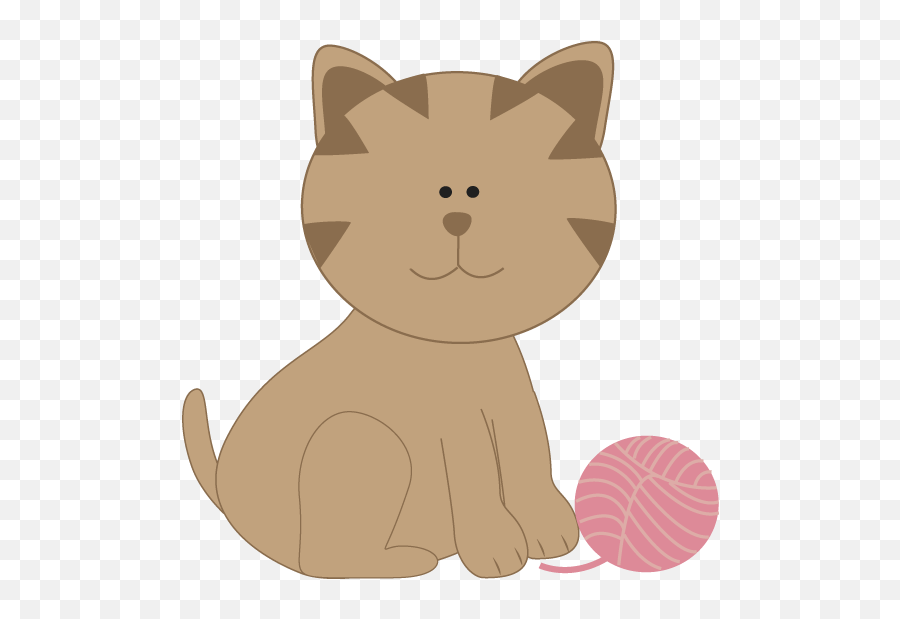 Kitty Cat Playing With Yarn Brown A - Cat Playing Yarn Clipart Emoji,Ball Of Emotions Yarn