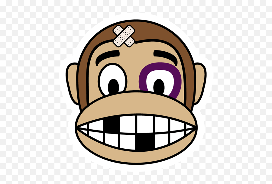 Monkey Beaten Up Sticker - Just Stickers Muka Monyet Kartun Emoji,Bandage Emoji