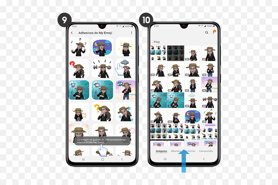 Galaxy A70 - Cómo Añadir Los Sticker Animados De Ar Emoji A Sticker Creados Con Samsung A 71,Emojis Bocetos