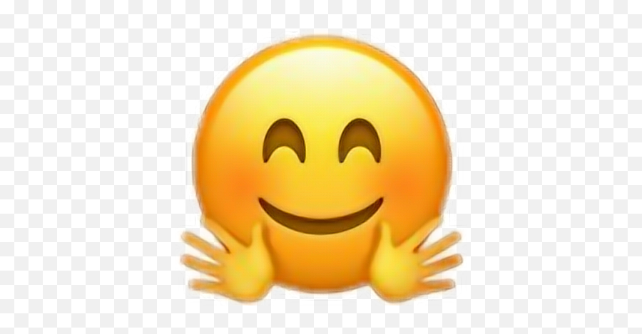 Emoji Emoji Hug Iphone Sticker - Happy Face Emoji With Hands,Hugging Emoji Iphone