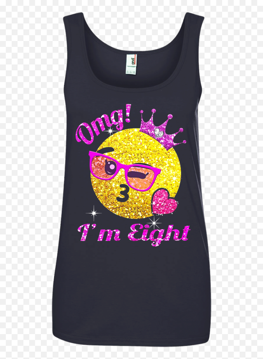 Omg Im 8 Birthday Emoji Crown T Shirt - Active Tank,Emoji Sweaters