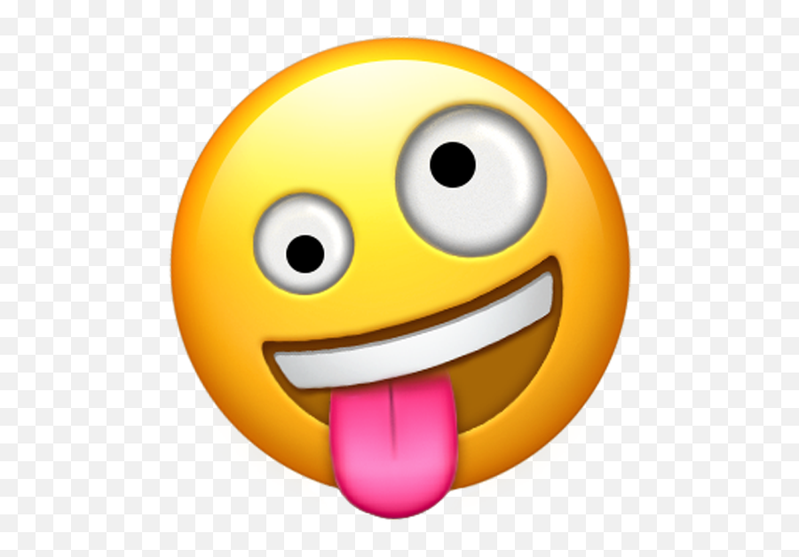 Crazy Emoji Sticker - Crazy Face Emoji Png,Crazy Emoticon Text