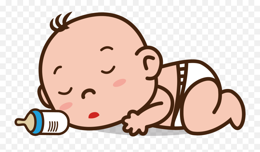 Download Image Library Library Tummy - Bottle Feeding Sleeping Baby Clip Art Emoji,Baby Crying Emoji Meme