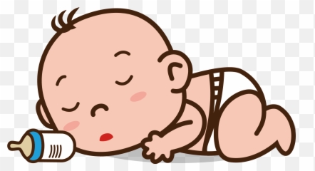 Download Image Library Library Tummy - Bottle Feeding Sleeping Baby Clip Art Emoji,Baby Crying Emoji Meme