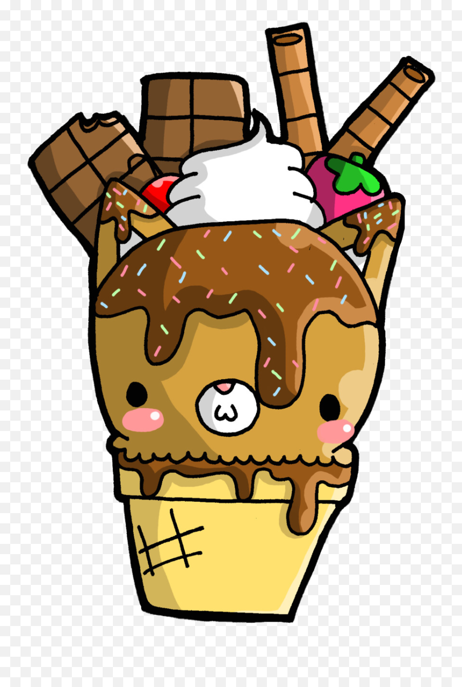 Cute Cartoon Ice Cream Clipart - Ice Cream Cartoon Sprinkles Emoji,Emoji Ice Cream Sundae