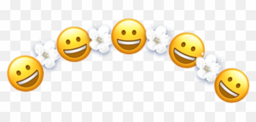 Stickercrown Smileyface Flower Sticker By - Happy Emoji,Smiley Face Flower Emoticon