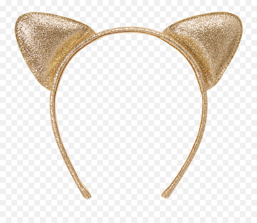 Ear Headband Sequin Gold Cat - Transparent Cat Ears Headband Png Emoji,Cat Ear Headband Emotion