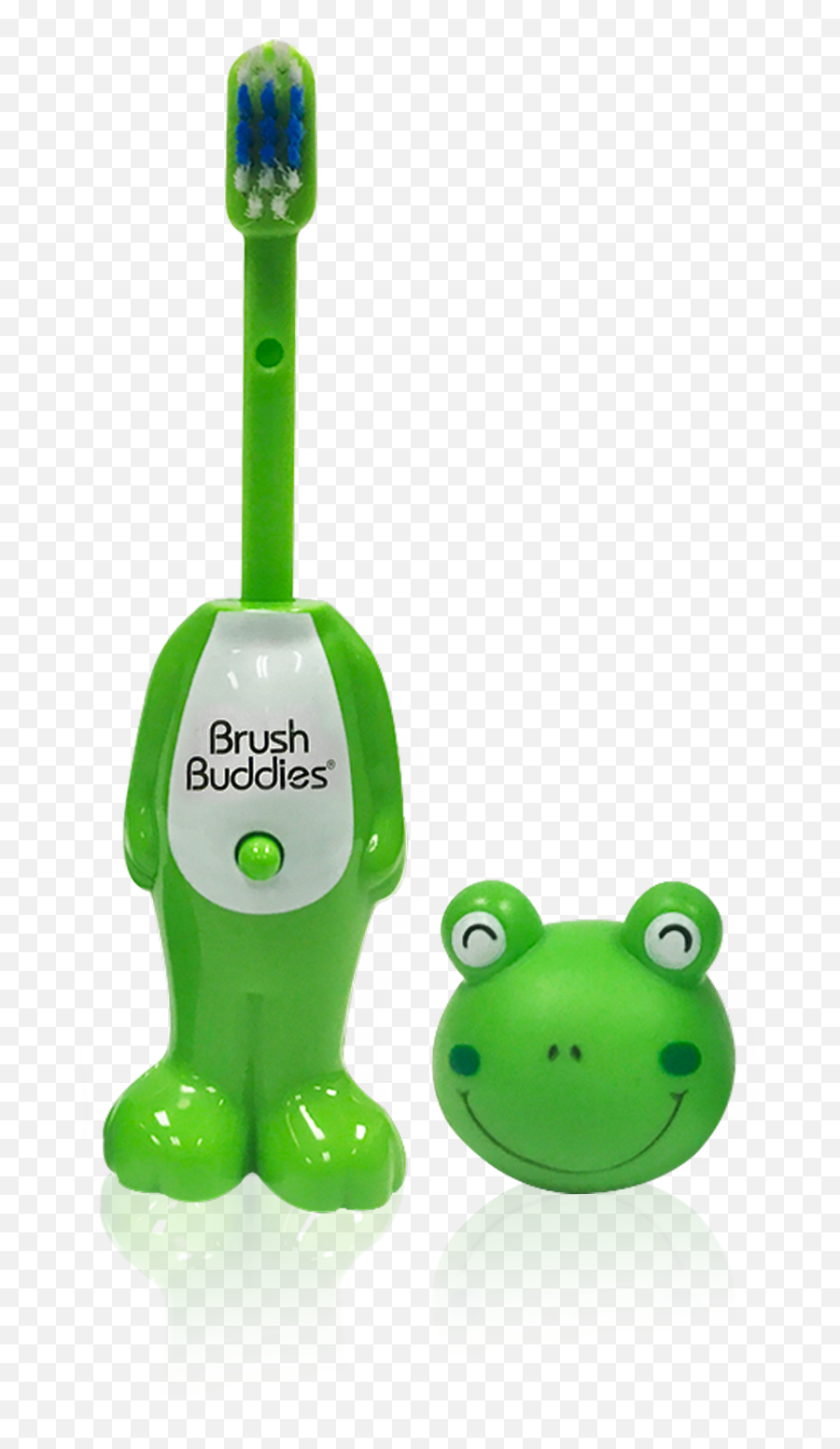 Poppinu0027 Leapin Louie Frog Toothbrush - Dot Emoji,Button-pushing Emoji
