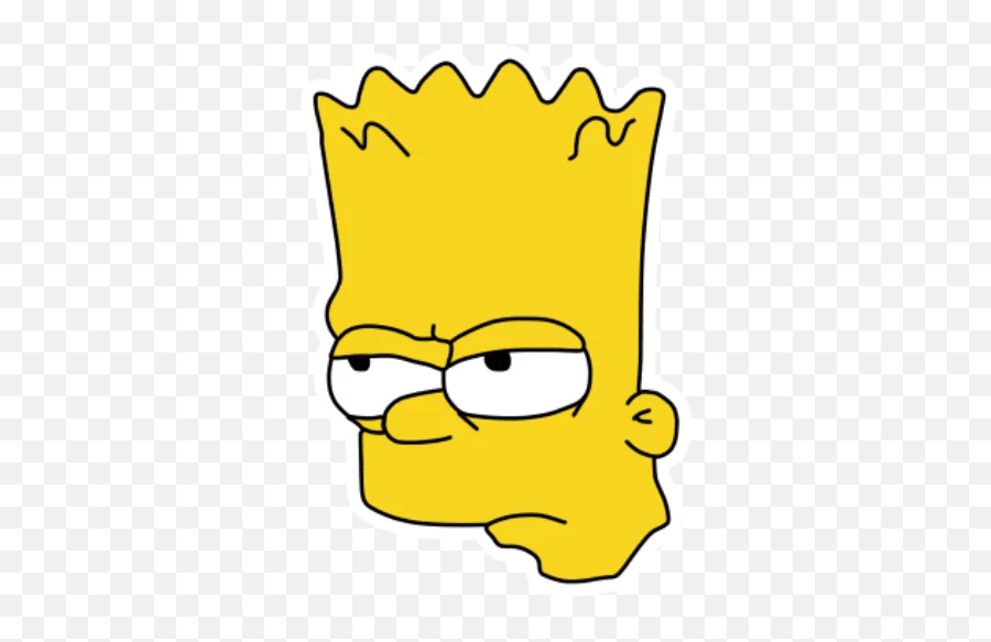 Bart Simpson Angry Face - Sticker Mania Emoji,Angry Emoticon Play