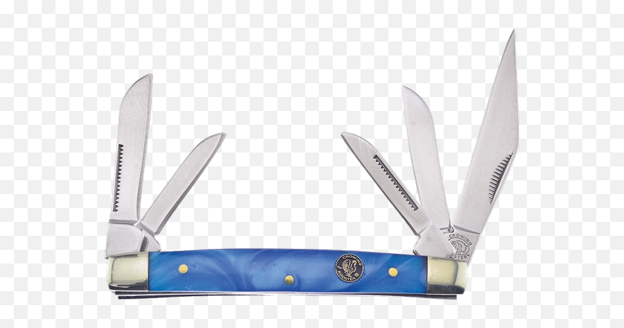 Crowing Rooster Blue Bayou Big Game Trapper 4 14 Pocket Emoji,Hand And Knife Emoticon