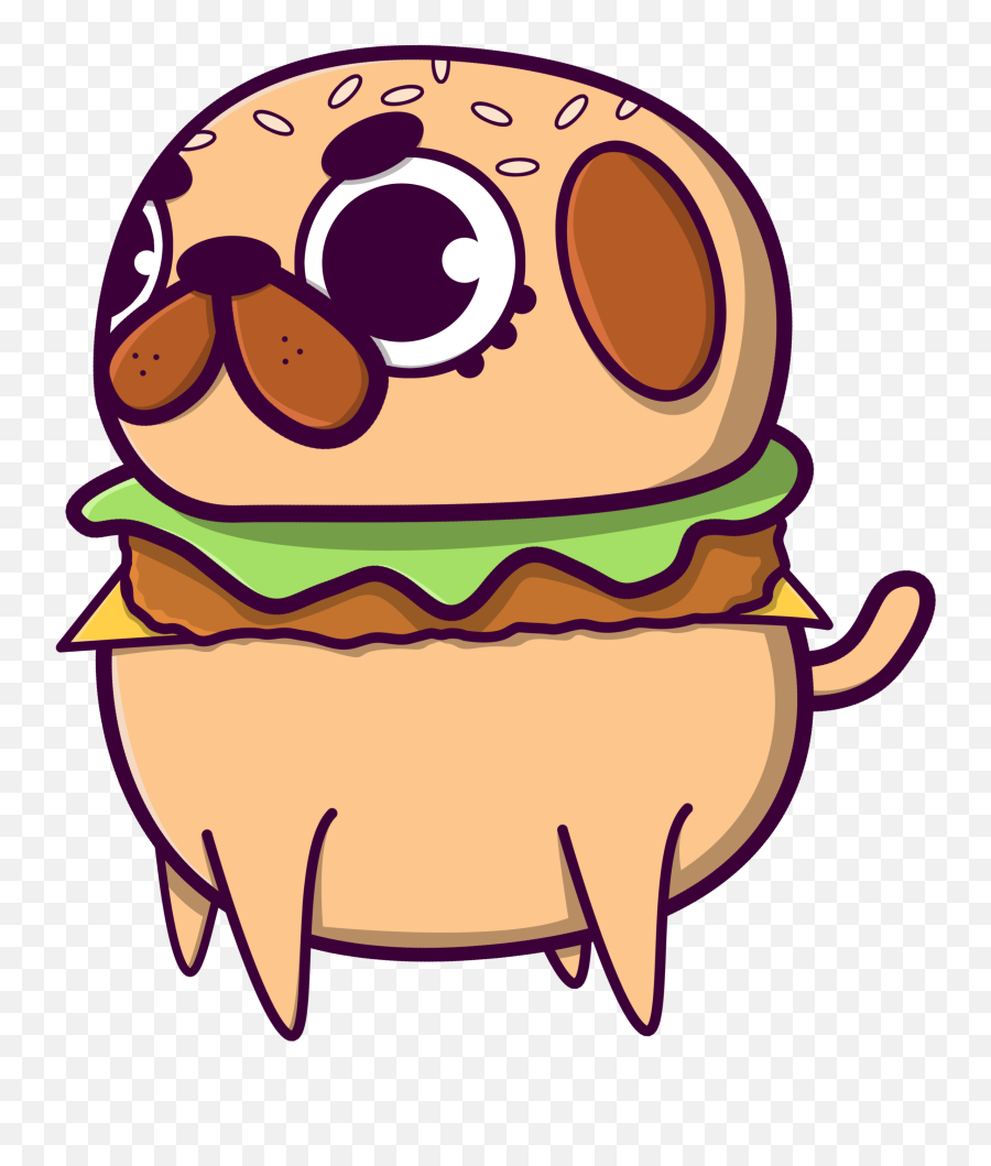 Pug Burger Clipart - Outline Cartoon Burger Clipart Emoji,Burger Emoji Png