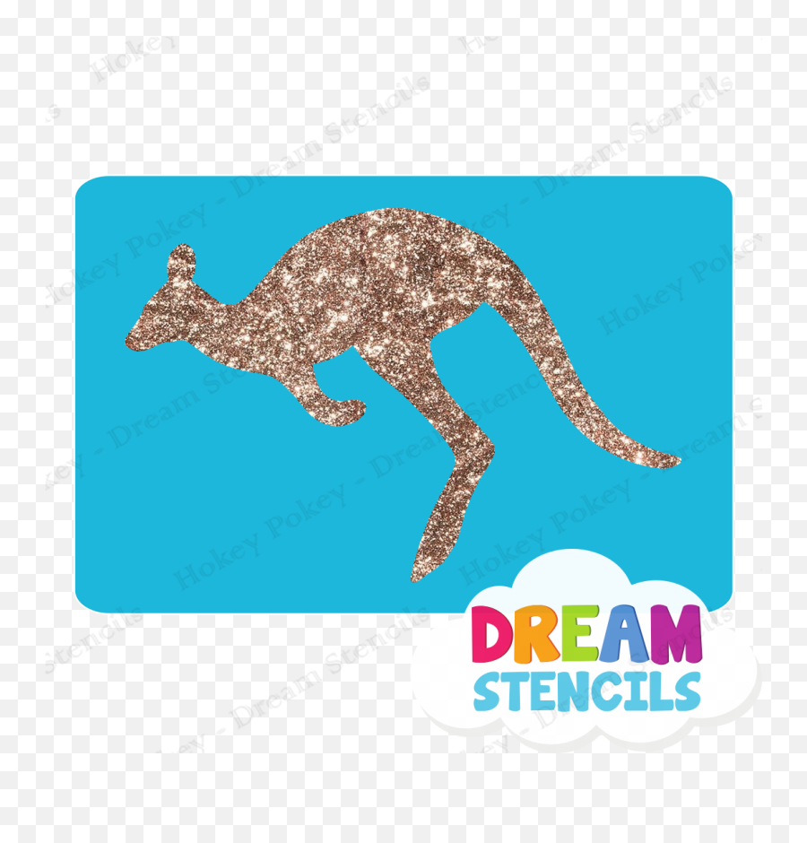 Kangaroo Glitter Tattoo Stencil - Eastern Grey Kangaroo Emoji,Kangaroo Emoji