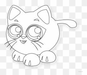 Cat Outline Coloring Pages Baby Cat Black White Line - Clip Art Emoji,Emoji Level 42 Skull
