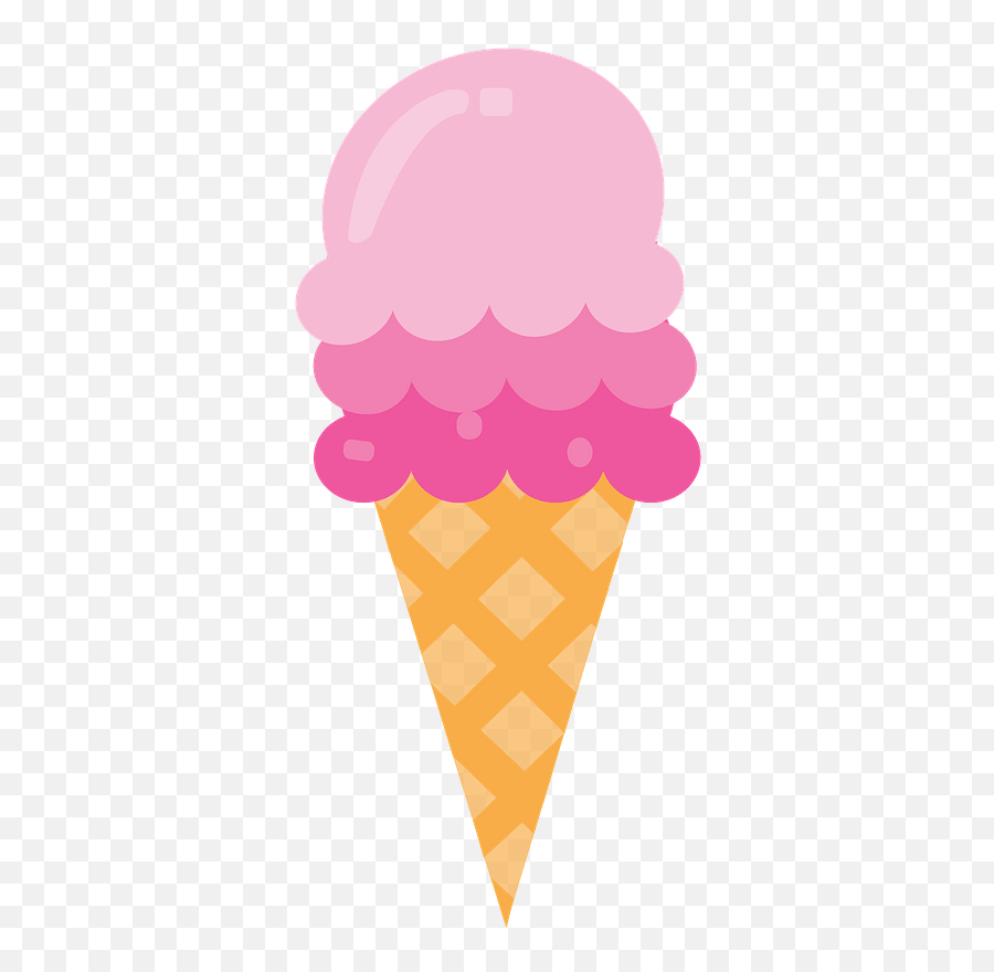 Strawberry Ice Cream In A Cone Clipart - Transparent Background Ice Cream Cone Clipart Emoji,Pepsi Ice Cream Emoji