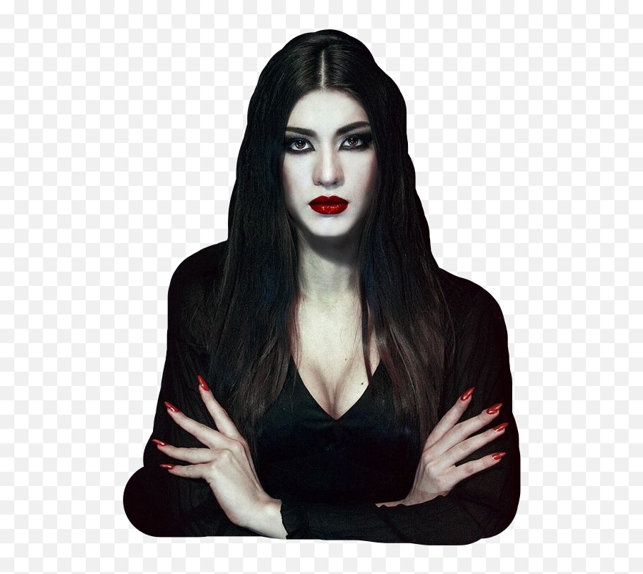 Feel Girl Vampire Sticker - Gothic Fashion Emoji,Long Hair Vampire Emoji