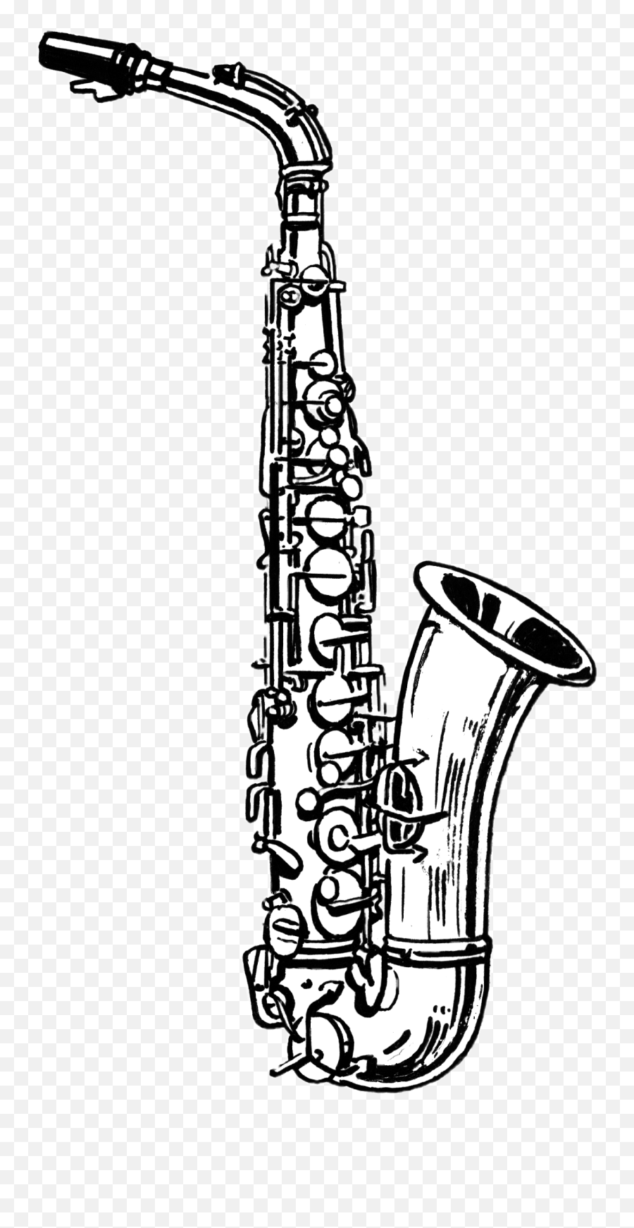 Sax Jazz Saxophone Music Drawn Sticker By Theslin - Saxophone Black And White Emoji,Jazz Emoji