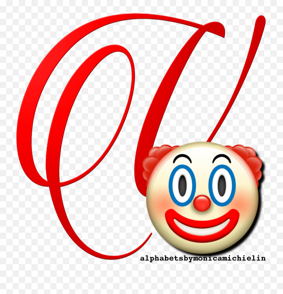 Clown Emoticon Emoji Alphabet Png - Clown Emoji,Marina Emoticon