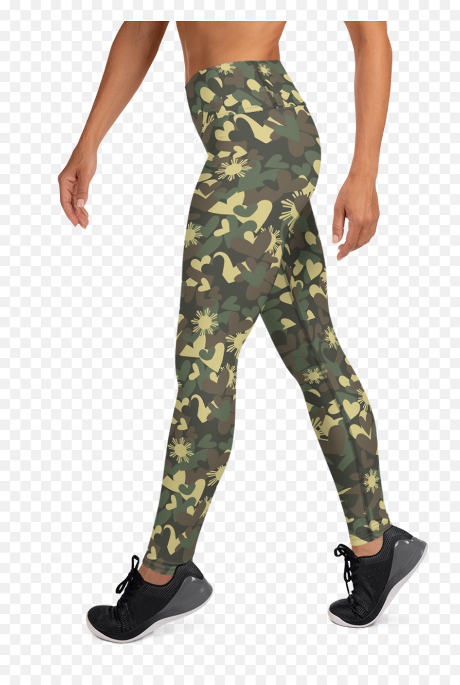 Philippine Sun Yoga Pants - Floral High Waisted Activewear Emoji,Camo Print Your Emotion