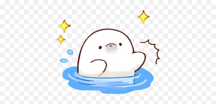 Soft And Cute Seal - Stickers Cloud Emoji,Kkt Emojis