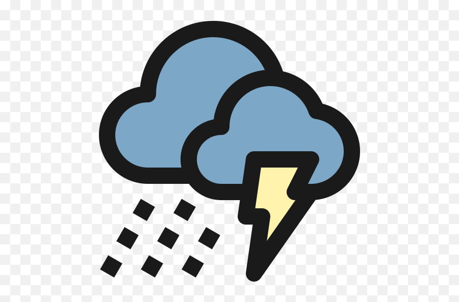 Weather Rain Cloud Thunder Icon - Free Download Emoji,Smiley Emoticon Under Rain Cloud