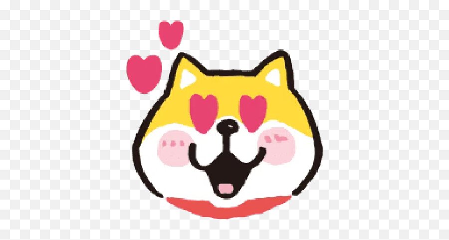 Shiba Emoji Whatsapp Stickers - Happy,Shiba Emoji