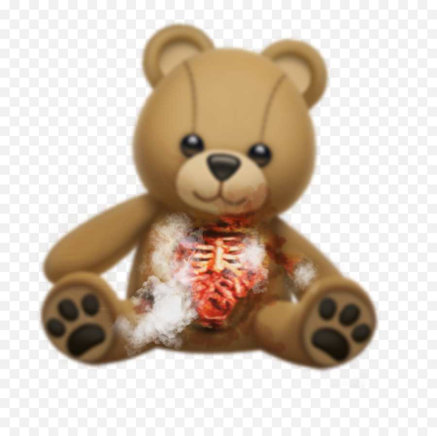 Teddy Bear Teddybear Bloody Sticker By Goth Girl Emoji,Baer Emoji