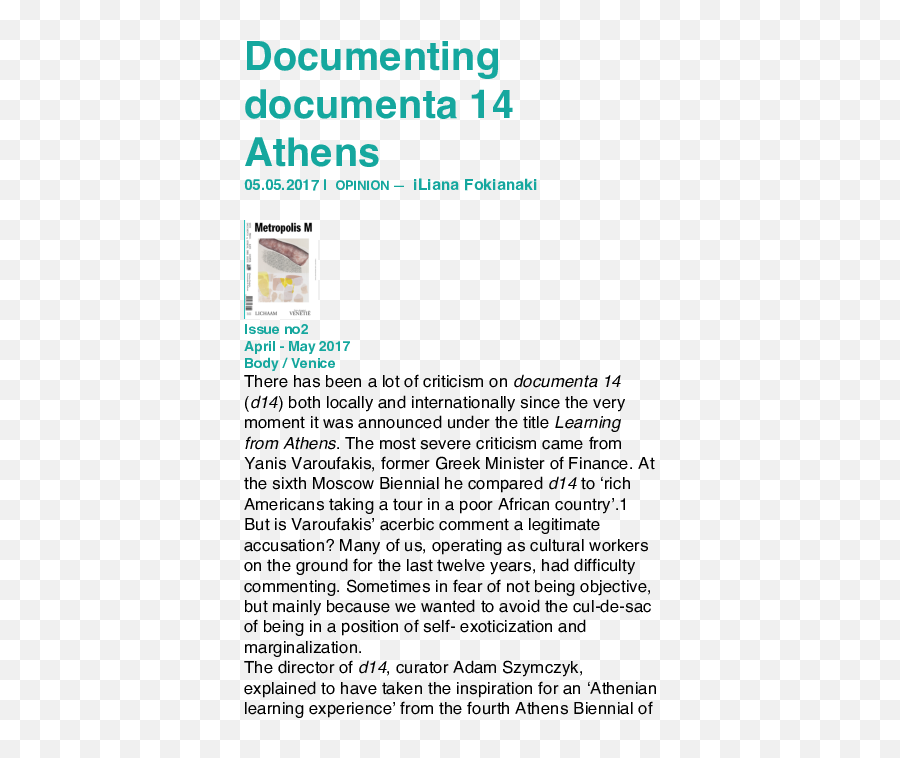 Pdf Documenting Documenta14 Iliana Fokianaki - Academiaedu Emoji,Talk Emotions Greek Onassis