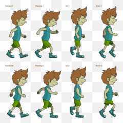 8 Pose Walk Cycle - Human Clipart Full Size Clipart Emoji,Randy Orton Pose Emoticon