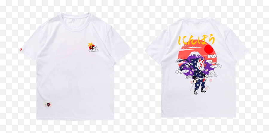 Fox Samurai Tee U2013 White Emoji,Samurai Emoji