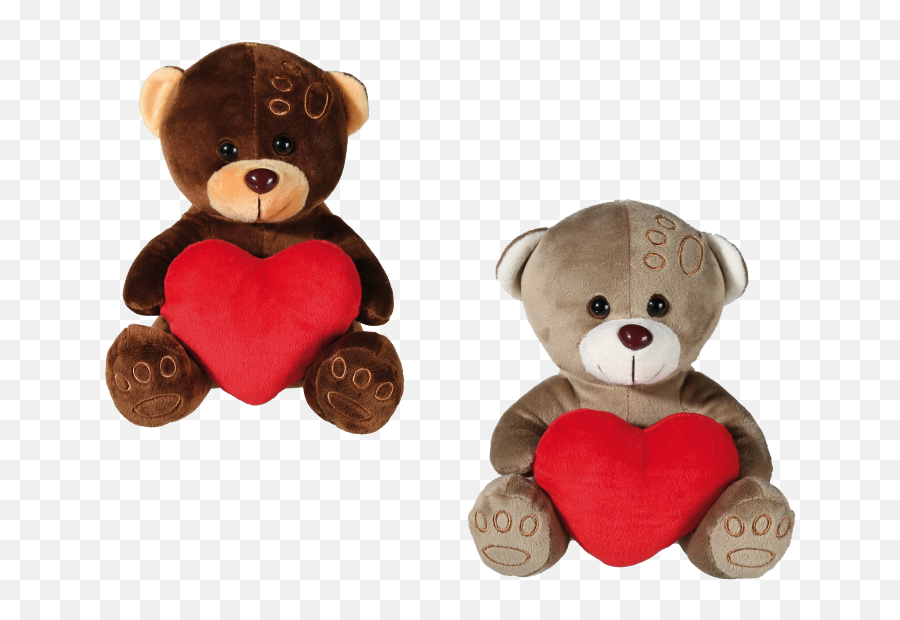 Brown Plush Teddy Bear With A Heart - Frutikocz Plyšový Medvídek Se Srdíkem Emoji,Gift Heart Emoji