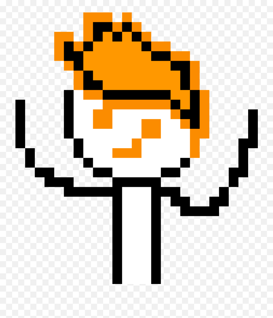 Orange Oni Guy - Pixel Art Emoji Clipart Full Size Clipart Gaster Hand,Cool Guy Emoji