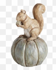 Decor Statue Pumpkin Squirrel Sticker - Fox Squirrel Emoji,Emoji Pumpkin Decorating