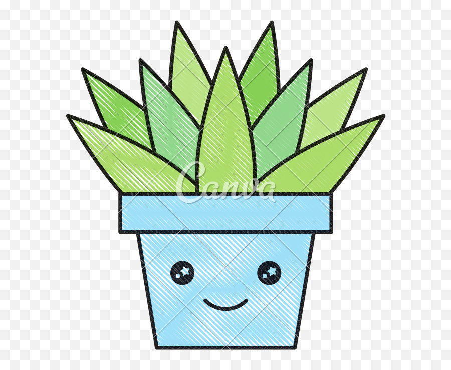 Download Free Png Kawaii Potted Plant Cartoon Happy - Icons Flowerpot Emoji,Potted Plant Emoji