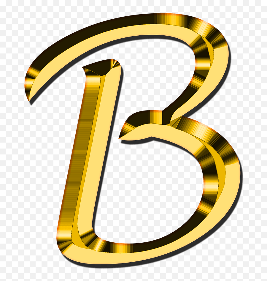 Capital Letter B Transparent Png - Gold Transparent Letter B Emoji,B&w Heart Emoji