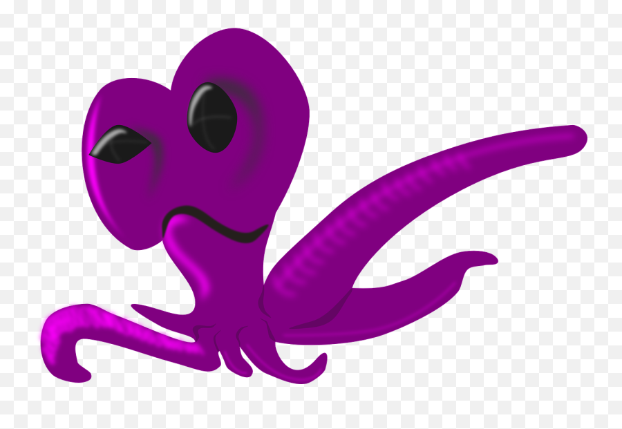 Alien Kraken Octopus Sea Life Png - Dibujos Animados De Pulpos Extraterrestres Emoji,Facebook Octopus Emoticon