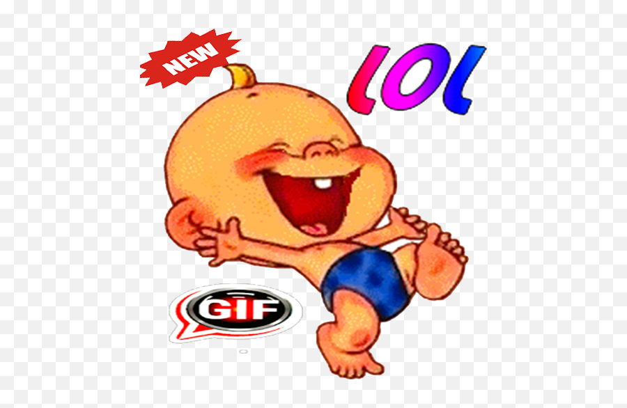 New Funny Stickers Cartoons Gif For - Baby Laughing Clipart Emoji,Funny Emoji Tricks