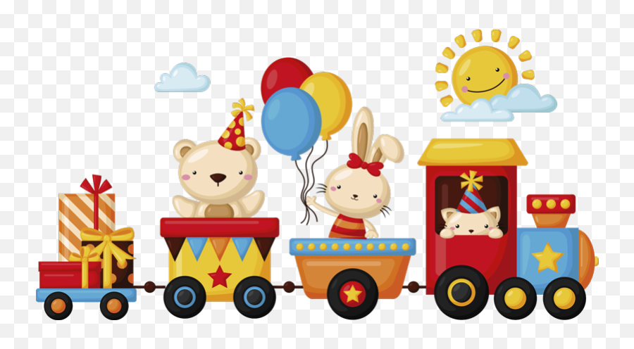 Happy Train Home Wall Sticker - Infantil Tren De Animales Emoji,Emoji Wall Art Designs