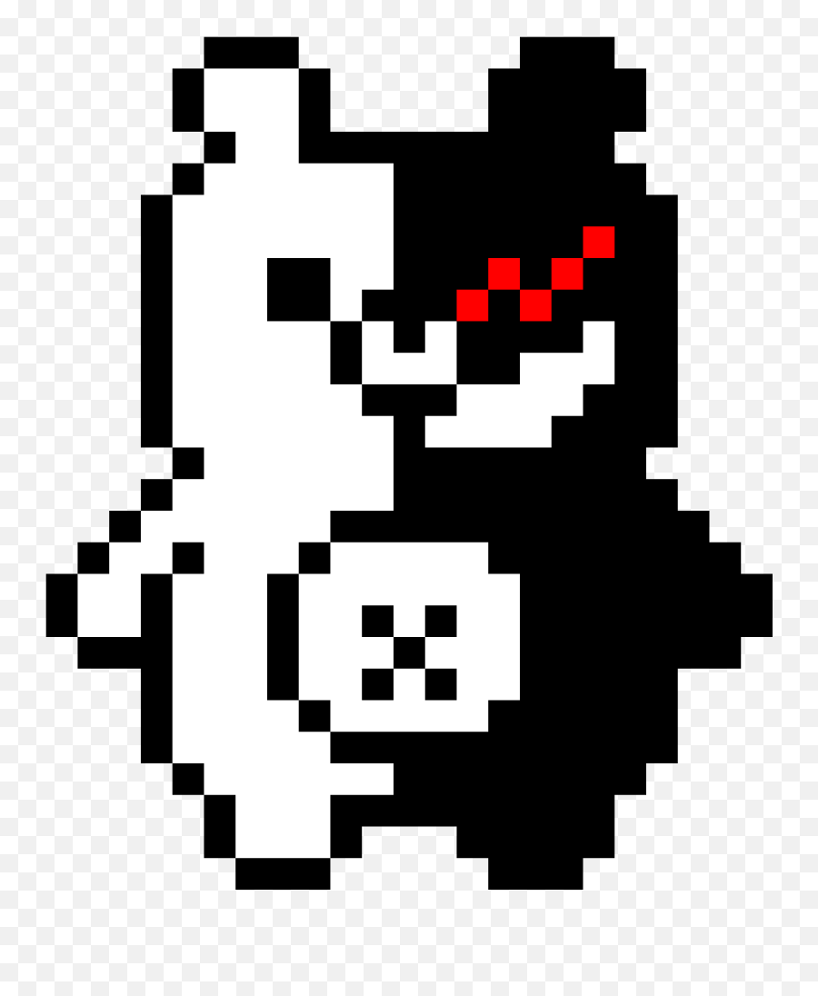 Pixilart - Monokuma Pixel Emoji,Monokuma Emoticon Text