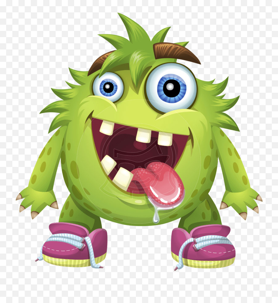 Funny Monster Cartoon Vector Character - Cartoon Character With Wonky Teeth Emoji,Cartoon Images Funny For Emotions