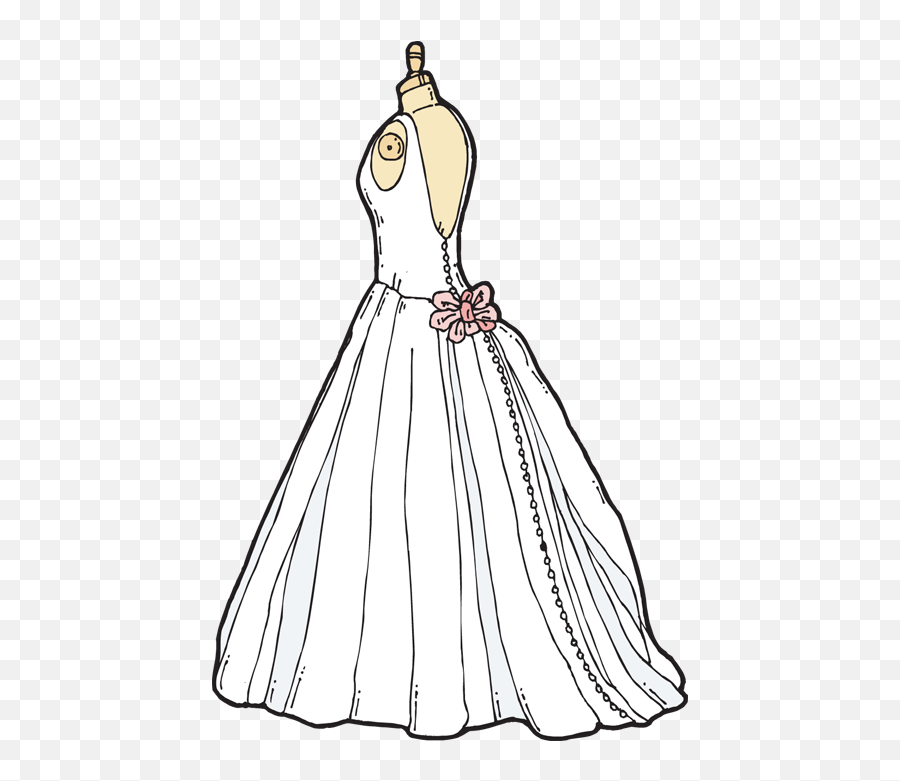 Wedding Dress Cartoon Png Wedding Dress Guest - Clipart Wedding Dress Png Emoji,Wedding Emoji Outline