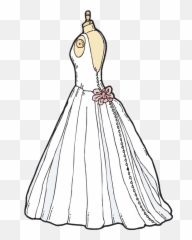 Wedding Dress Cartoon Png Wedding Dress Guest - Clipart Wedding Dress Png Emoji,Wedding Emoji Outline