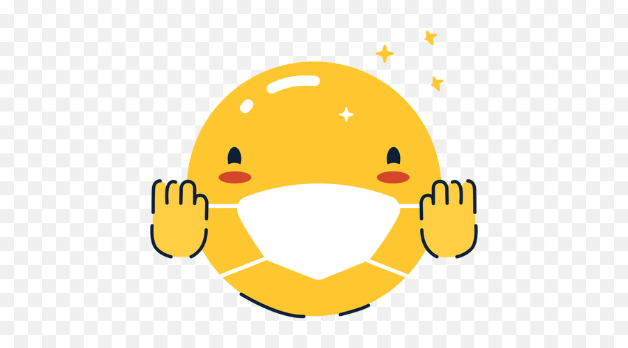 Cheering Emoji With Face Mask Flat - Emoji,Mask Emoji