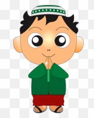 Boy Wearing A Muslim Headpiece Clipart Free Download - Gambar Kartun Anak Laki Laki Muslim Emoji,Muslim Emoticon\ Vector